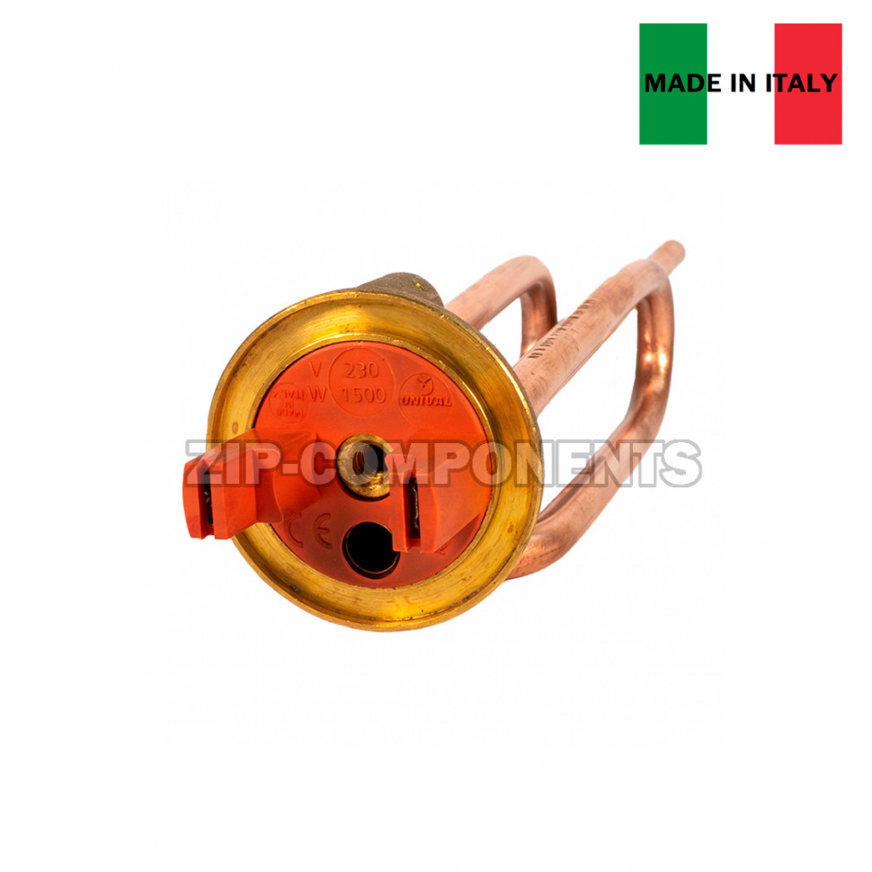 ТЭН Unival для водонагревателя (RCF, 1500W, D48, M6, L260) изогнутый Италия