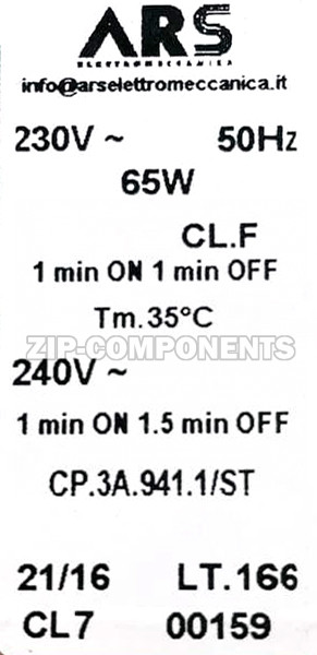 Насос кофемашины 65W Bosch 00419969