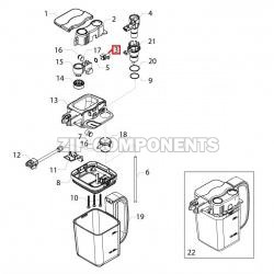 Штуцер вспенивателя молока для кофемашины Saeco, 17001194