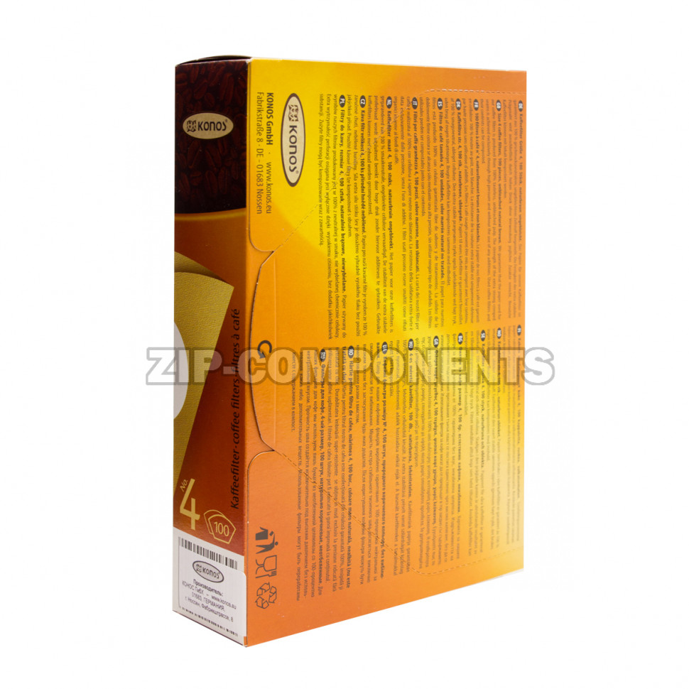 Фильтры для кофеварки капельного типа, размер 4, 100 шт KONOS4/100B