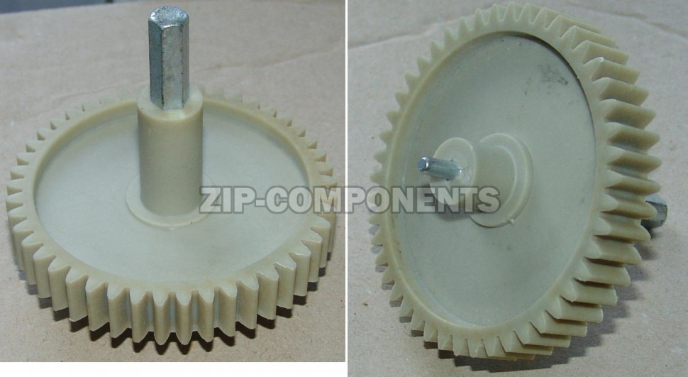 Шестерня для мясорубки Delfa/Saturn с металлическим валом, Д-82мм, зубья-46шт (прямые), Н вала-82мм 41.121-VIT