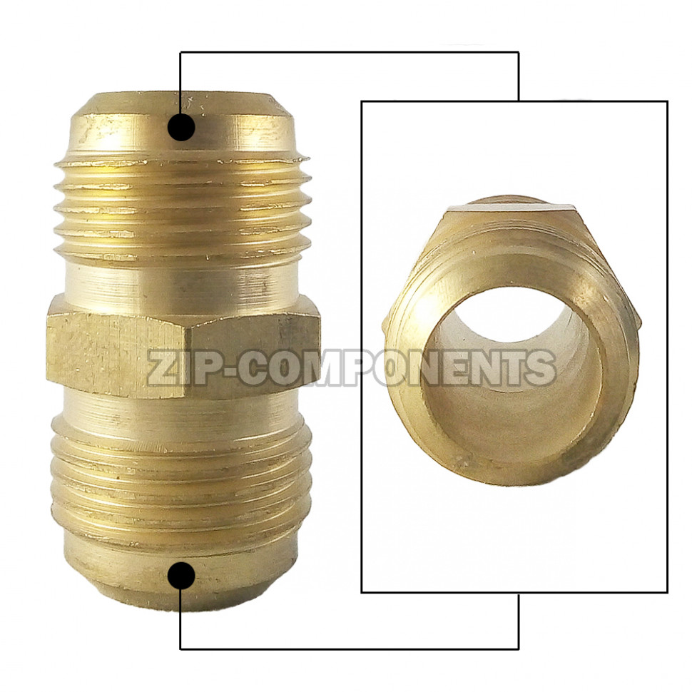 DJ - 5/8 Штуцер проходной 5/8 SAE