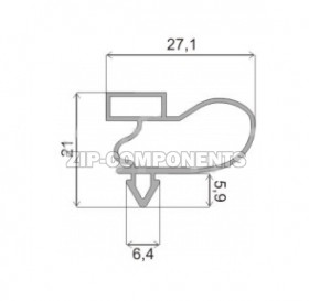 Уплотнитель для холодильника профиль E3 2000мм с магнитом