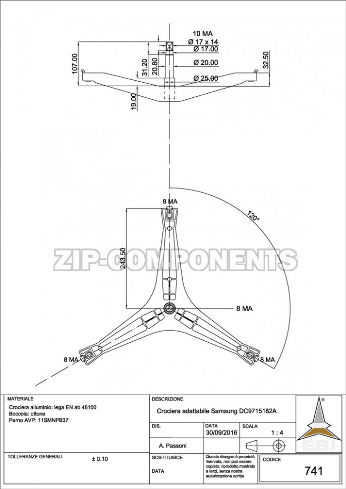 Крестовина барабана SAMSUNG Diamond DC97-15182A Аналог