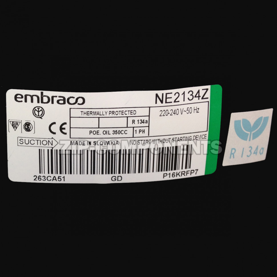 Компрессор Embraco NE 2134 Z (R134a) (W при -23.3° 356Вт) Indesit C00375347 низкотемпературный