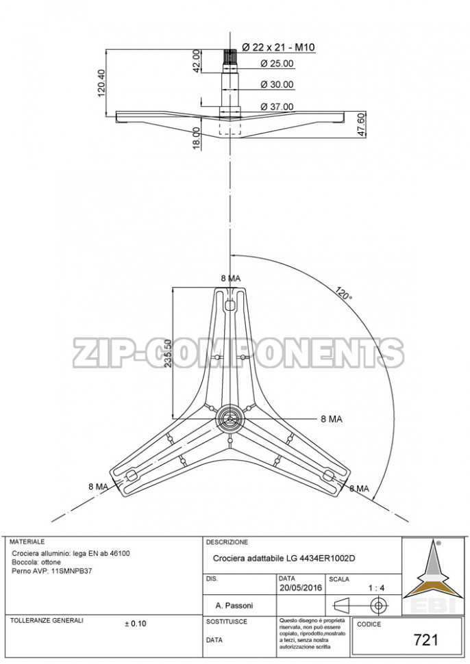 Крестовина барабана для стиральной машины LG 4434ER1002D