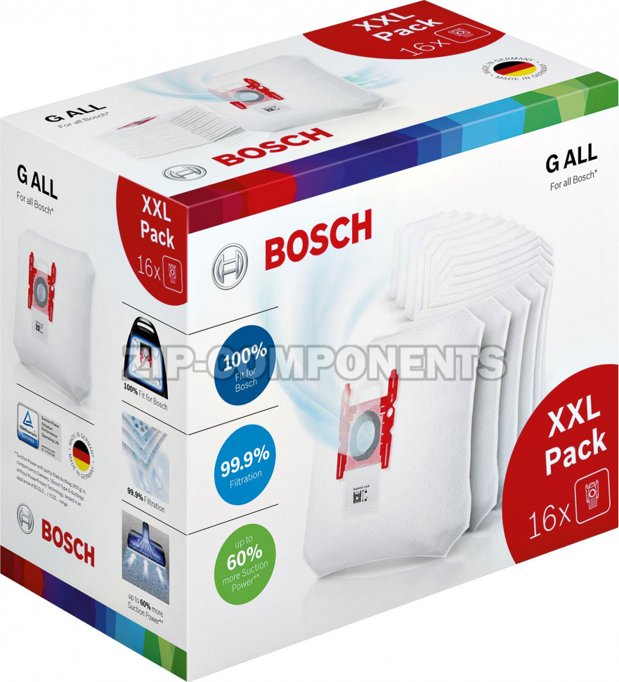 Мешок тип "G ALL", 16 шт для пылесоса Bosch 17002095