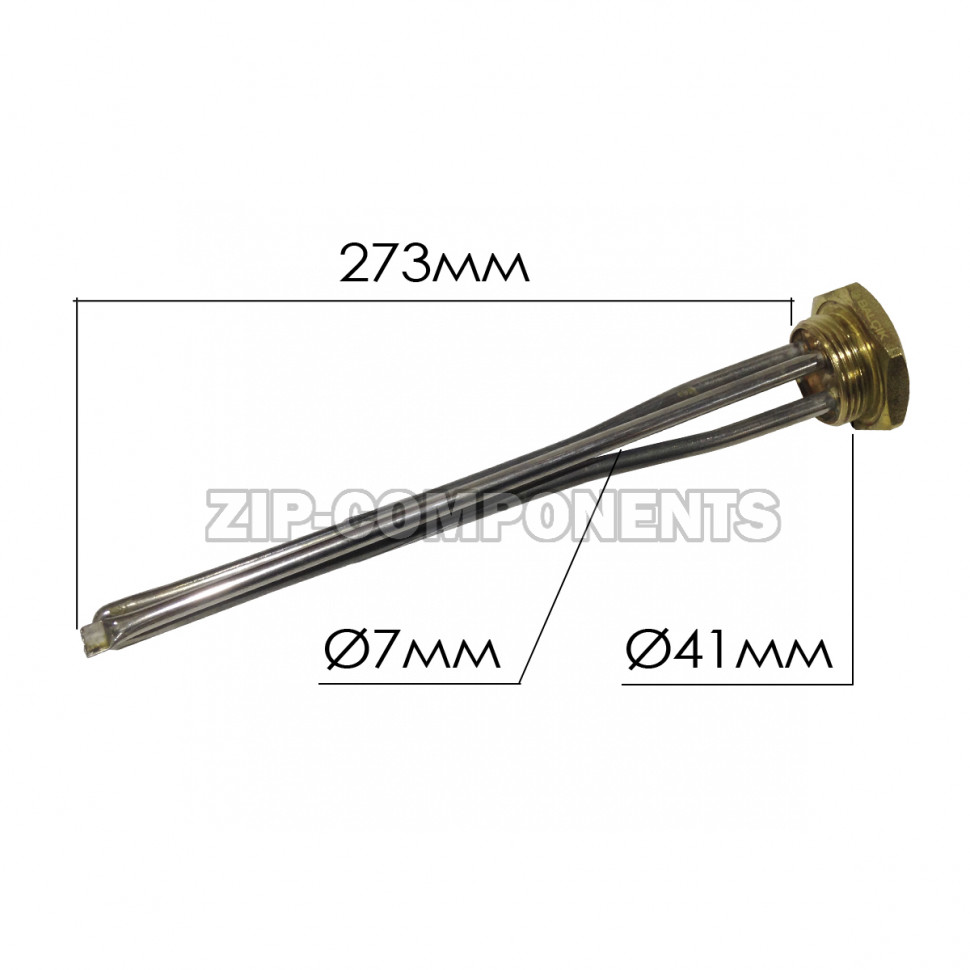 ТЭН радиаторный 0.8 кВт 1дюйм 1/4 чугун Турция L=273