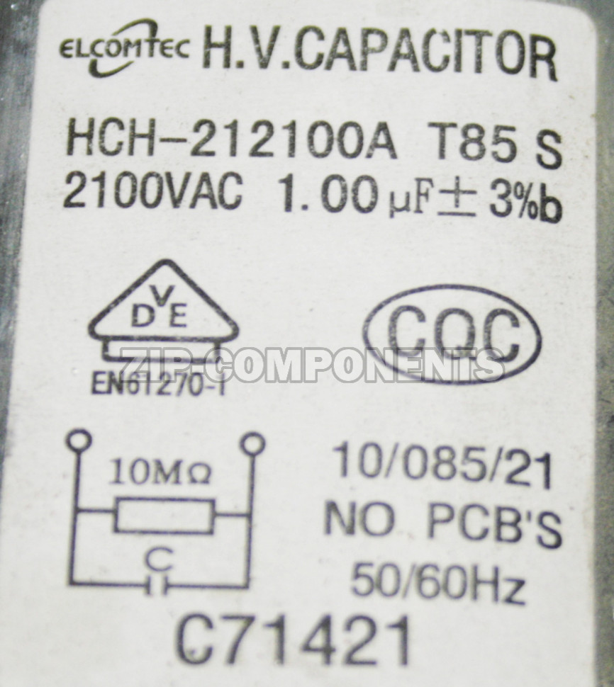 Конденсатор для СВЧ 2100V 1.00mkF