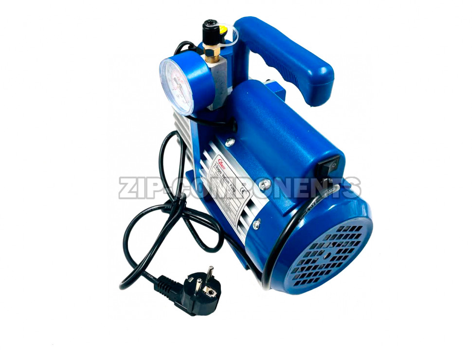 Насос вакуумный (2-ступ. 85 л/мин) VP-225 ) с вакумметром и солен. вентилем