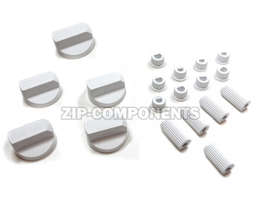 Ручка газового крана универсальная белая, комплект 5 штук