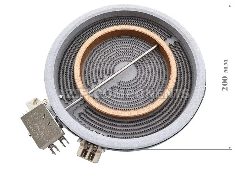 Электроконфорка HiLight 2х зонная D200/125mm 1700/700W Whirlpool 481281718742 C00377912