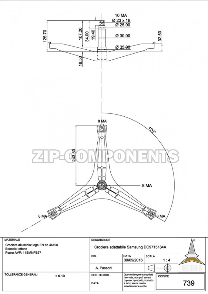 Крестовина барабана Samsung DC97-15184A