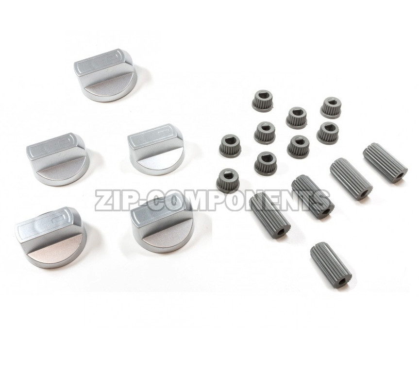 Ручка газового крана универсальная серая, комплект 5 штук