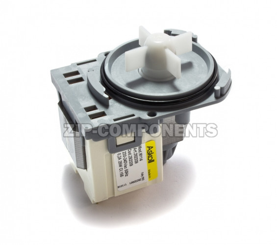 Помпа Askoll на 3 защелках, выводы назад, раздельно, СТАРОГО ОБРАЗЦА, для Electrolux Zanussi