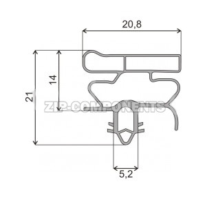 Уплотнитель холодильника Beko 520x1025, профиль ОМ