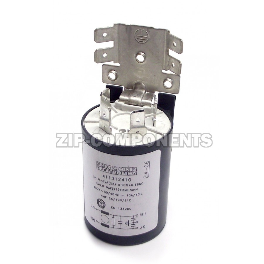 Фильтр сетевой шумоподавляющий конденсатор BOSCH SH 0,47µF (x2) ± 10% 0.68M Ohm