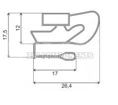 Уплотнитель 610x1030 мм для холодильника профиль МА