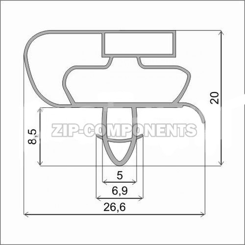 Уплотнитель 650x1490 мм для холодильника профиль Атлант(паз)
