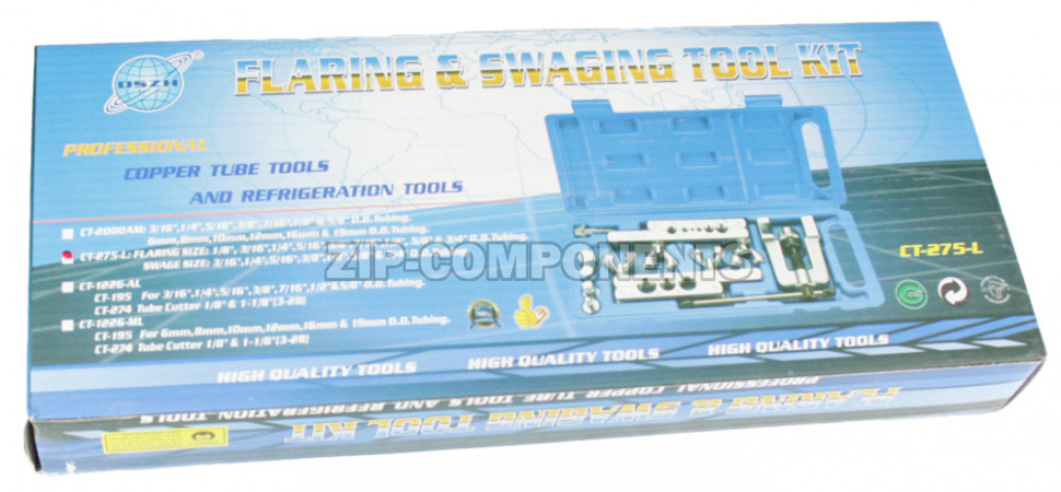 Набор CT-275L: вальцовка 1/8 - 3/4 + труборасширитель 5/16 - 3/8