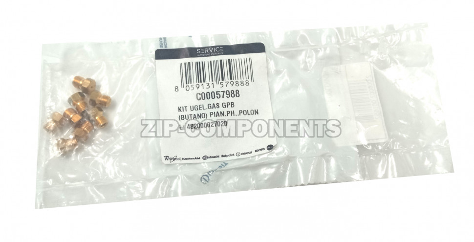 Комплект жиклеров для газ.плиты под изобутан (8шт) Indesit C00057988