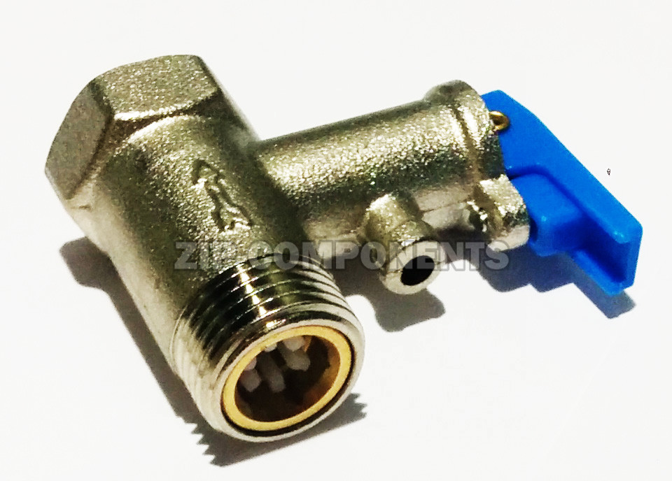 Клапан для водонагревателя предохранительный 1/2, с ручкой, 8 бар, 0.8 МПа, код 100508