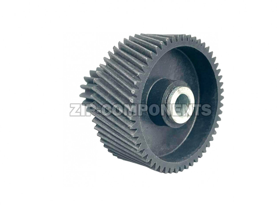 Шестерня c металлической вставкой для мясорубки Vitek, Dex, Д-51,5/22мм, зубья 53/16шт. H-49мм (косой/прямой) 