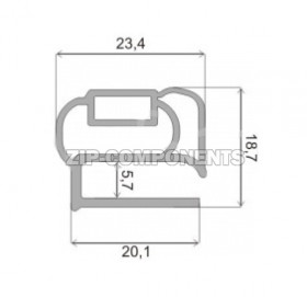 Уплотнитель 770x1550  мм для холодильника профиль Р2