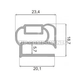 Уплотнитель 770x1550  мм для холодильника профиль Р2