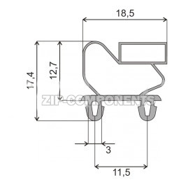 Уплотнитель двери 1545x655 мм холодильника профиль ПР
