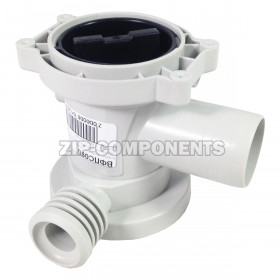 Корпус фильтра помпы Улитка с заглушкой ARISTON, INDESIT - 092264 -145315 -119307 Белая