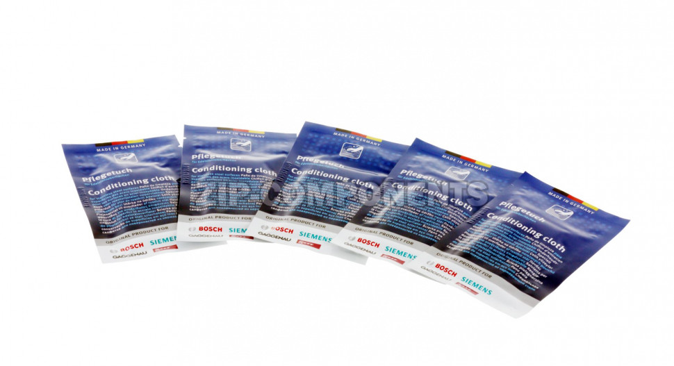 Салфетки для ухода(5шт) за поверхностями из нержавеющей стали  Bosch 00311944