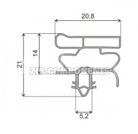 Уплотнитель двери 570x690 мм холодильника СНАЙГЕ RF300, RF310, RF360, RF390 МК V372.100-02 Профиль Skycold