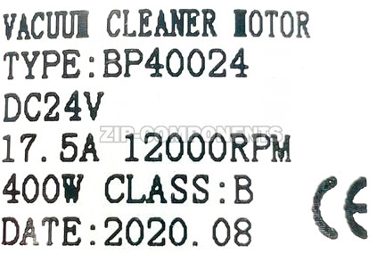 Мотор пылесоса моющий 400W, 24V, H=170mm, D=148mm аналог Ametek 11ME15