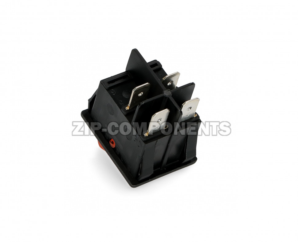 Кнопка универсальная биполярная желтого цвета 20A, 4 контакта 250V