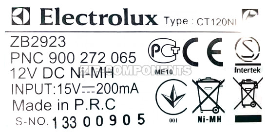 Корпус пылесоса в сборе ZB2923 с мотором, аккумулятором и платой Electrolux 4055164273