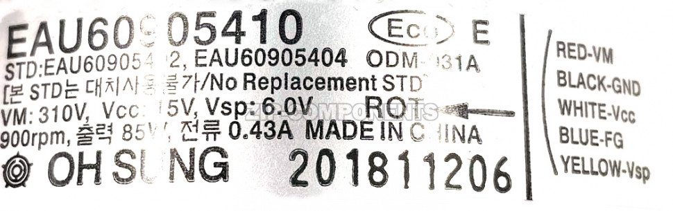 Мотор вентилятора кондиционера LG EAU60905410